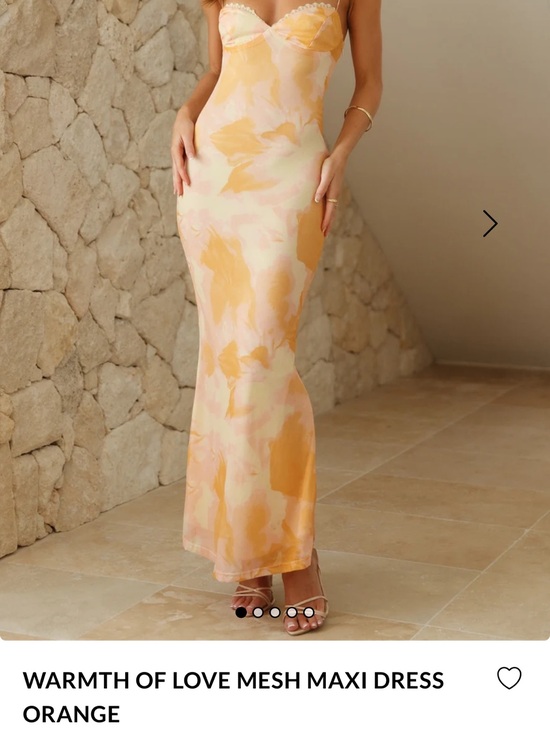 Hello Molly Dresses & Skirts - Hello Molly Warmth of Love Mesh Maxi Dress - Peach Orange & Cream